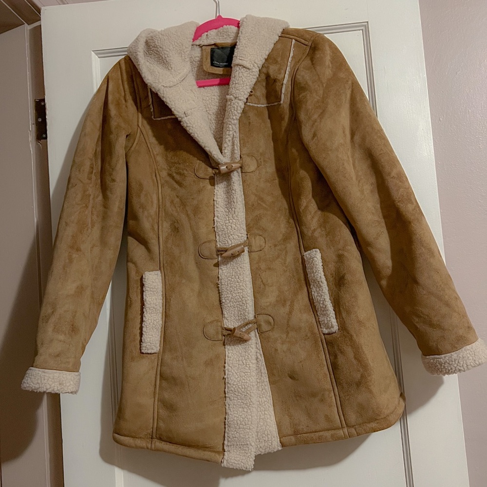 Vero Moda Shearling Winter Coat with Toggles